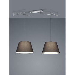 Luminaire à suspension CERTO 1 à 2 flammes E27 IP20, anthrazit, chrome