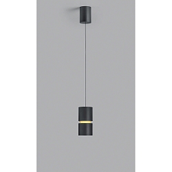 Luminaire à suspension ROK à 1 flamme, réglable, direct / indirect, focalisable IP20, or mat, noir mat gradable