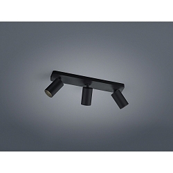 Spot RIWA 3 flammes IP20, noir gradable