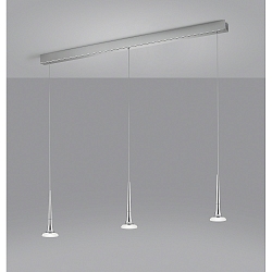 Luminaire à suspension FLUTE 3 flammes IP20, chrome, satiné gradable