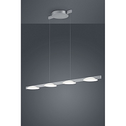 Luminaire à suspension POLE 4 flammes IP20, nickel mat, anodisé gradable