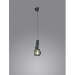 Luminaire à suspension GARA à 1 flamme E27 IP20, chrome noir gradable