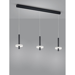 Luminaire à suspension KEA 3 flammes IP20, noir mat gradable