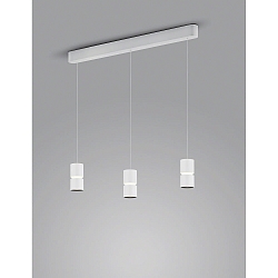 Luminaire à suspension ROK 3 flammes, réglable, direct / indirect, focalisable IP20, blanc mat gradable