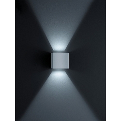 Luminaire mural d’extérieur SIRI 44 haut bas, angulaire, réglable IP54, gris argent gradable