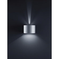 Luminaire mural d�ext�rieur SIRI 44-R haut bas, rond, r�glable IP54, gris argent gradable