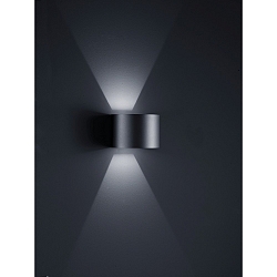 Luminaire mural d�ext�rieur SIRI 44-R haut bas, rond, r�glable IP54, noir mat gradable