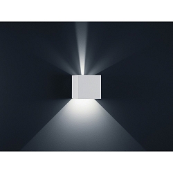 Luminaire mural d�ext�rieur SIRI 44-L haut bas, angulaire, r�glable IP54, blanc mat gradable