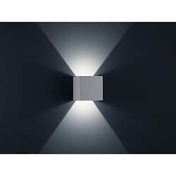 Luminaire mural d�ext�rieur SIRI 44-L haut bas, angulaire, r�glable IP54, gris argent gradable