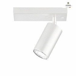 Spotlight CAMINO for wall or ceiling, 1-flame, GU10, rotatable & swiveling, white