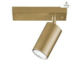 Spotlight CAMINO for wall or ceiling, 1-flame, GU10, rotatable & swiveling, ML Brass
