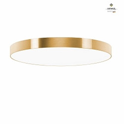 LED ceiling luminaire AURELIA,  78cm, 48W 3000K 5500lm, white fabric cover below, dimmable, brushed golden structural film