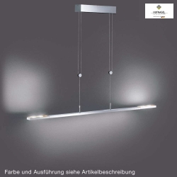 LED pendant luminaire CLAREO, length 170cm, variable height, outer parts 2x 350 swiveling, 42W 2700K 5250lm, ML Dark Titan