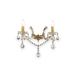 Luminaire mural FLORIAN AP2 à 2 flammes E14 IP20, transparent 