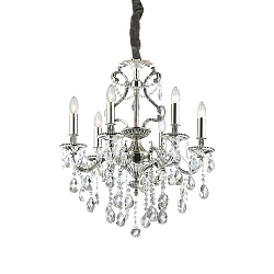 Lustre GIOCONDA SP6 6 flammes E14 IP20, argent 