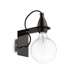 Luminaire mural MINIMAL AP1 à 1 flamme E27 IP20, noir  