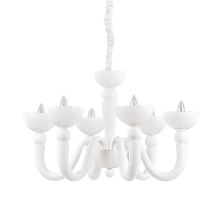 Lustre BON BON 6 flammes E14 IP20, blanche