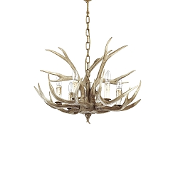 Lustre CHALET SP6 6 flammes E14 IP20, beige