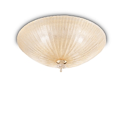 Luminaire de plafond SHELL 5 flammes E27 IP20, ambre, laiton