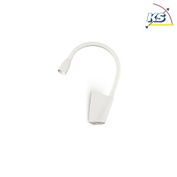 LED wall luminaire GOOSE, 3W 3000K 200lm, with switch, white