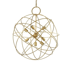 Luminaire à suspension KONSE 7 flammes E27 IP20, or, satiné