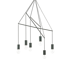 Pendant luminaire POP, 6 flames, Ø 54cm, E27, adjustable height