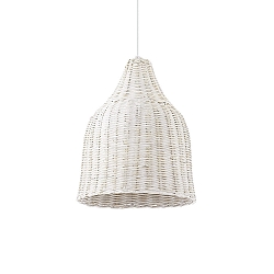wood-Pendant luminaire HAUNT, Ø 35cm, E27 max. 60W, wicker basket shade