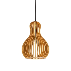 Luminaire à suspension CITRUS-3 E27 IP20, bois, noir 