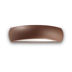Outdoor wall luminaire GIOVE AP1, IP54, width 33cm, E27, aluminium / hardened glass, coffee brown