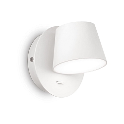 Luminaire mural GIM rotatif, avec interrupteur IP20, satin, blanche