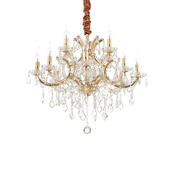 Lustre NAPOLEON 12 flammes E14 IP20, or