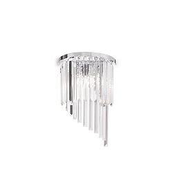 Wall luminaire CARLTON, 3 flames, E14, with octagon chains and chrystal rods
