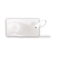 Luminaire mural BOOK 2 avec interrupteur, avec bras flexible, avec connexion USB G9 IP20, satin�, blanche