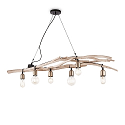 Luminaire à suspension DRIFTWOOD 6 flammes E27 IP20, bois