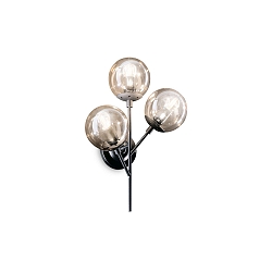 Luminaire mural KEPLER 3 flammes E27 IP20, ambre, noir mat