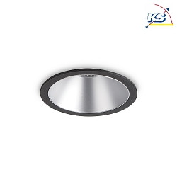 Recessed LED luminaire GAME ROUND, IP20, 11W 3000K 850lm 36, black / silver reflector