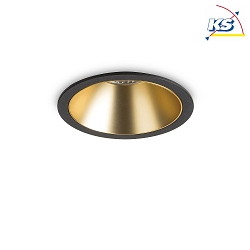 Recessed LED luminaire GAME ROUND, IP20, 11W 3000K 850lm 36, black / gold reflector