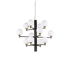 Pendant luminaire COPERNICO, 12 flames, Ø 71cm, incl. 12x G9 LED 3.2W 3000K