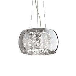 Luminaire à suspension AUDI-80 5 flammes G9 IP20, chrome, dégager, couleurs fumée