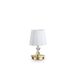 Lampe de table PEGASO SMALL E14 IP20, laiton brossé, organza