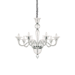 Luminaire à suspension BRIGITTA 8 flammes E14 IP20, transparent