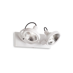 Applique et plafonnier GLIM � 2 flammes GU10 IP20, blanche, rev�tement en poudre