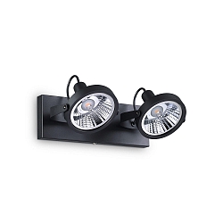 Applique et plafonnier GLIM � 2 flammes GU10 IP20, noir , rev�tement en poudre