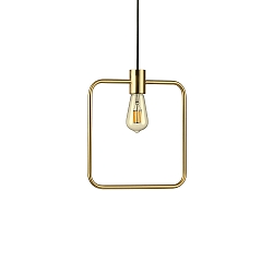 Luminaire à suspension ABC E27 IP20, laiton brossé, noir 