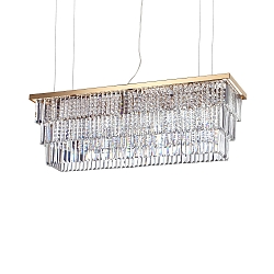 Luminaire à suspension MARTINEZ 8 flammes E14 IP20, or,  limpide