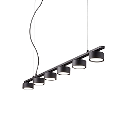 Luminaire à suspension MINOR LINEAR 6 flammes GX53 IP20, noir , revêtement en poudre