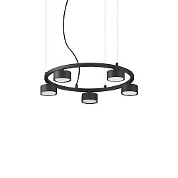 Luminaire à suspension MINOR ROUND 5 flammes GX53 IP20, noir , revêtement en poudre