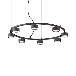 Pendant luminaire MINOR ROUND, 8 flames, Ø 76.5cm, incl. GX53 7W 3000K, black