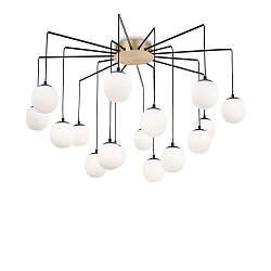 Pendant luminaire RHAPSODY, 16 flames, Ø 95cm, incl. G9 3.2W 3000K, brass