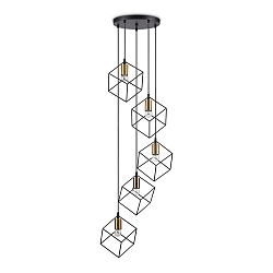 Pendant luminaire ICE, 5 flames, Ø 50cm, E27